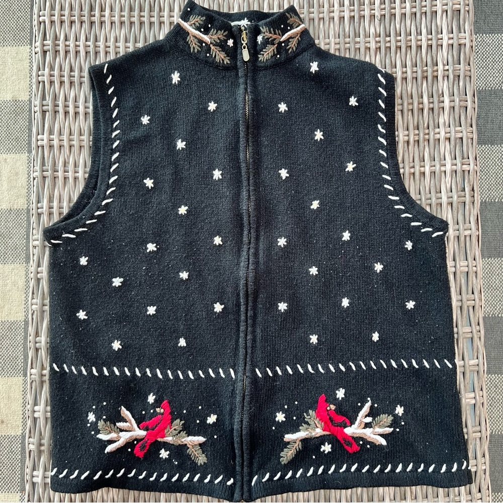 Christopher and Banks Hand Embroidered Sweater Vest